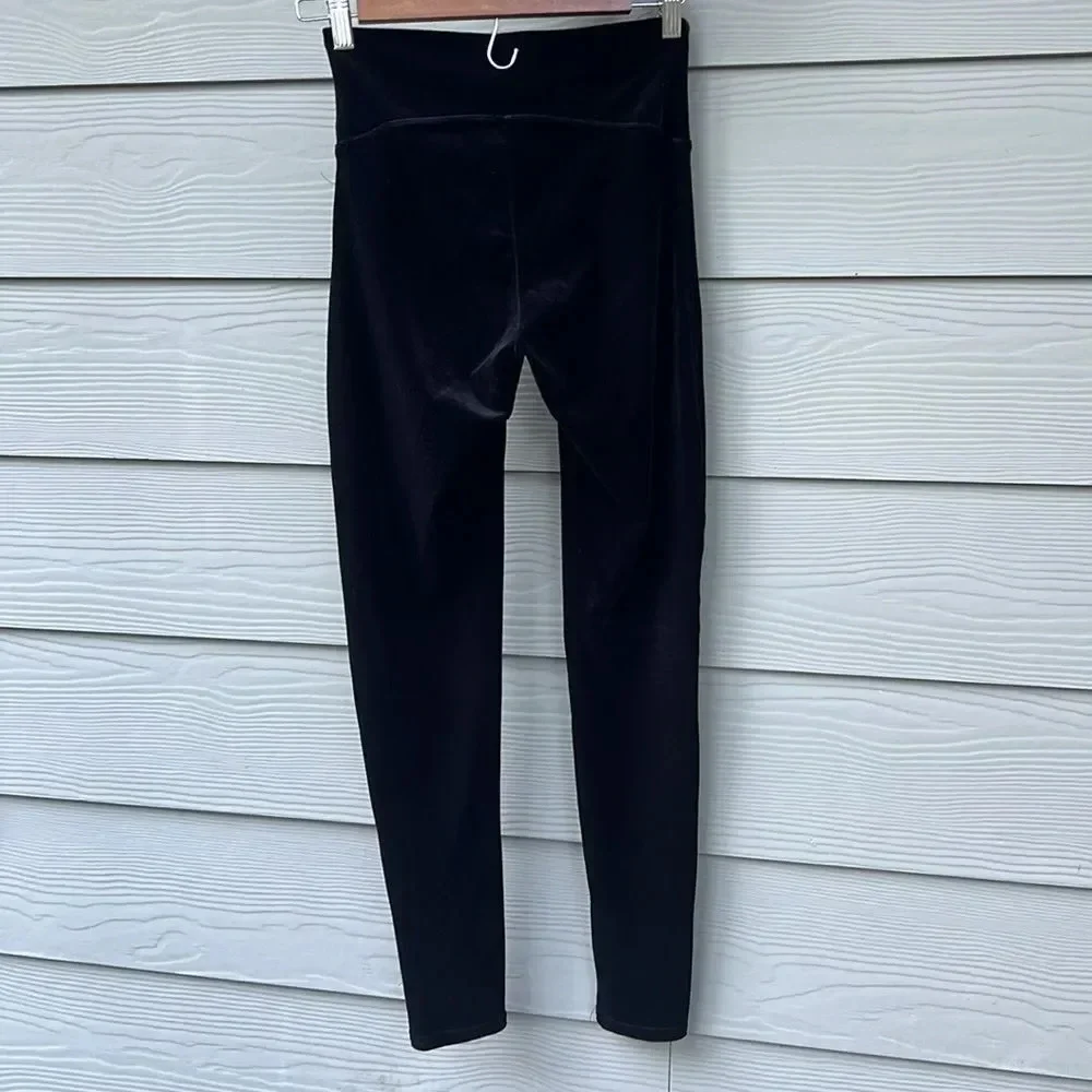 Spanx Women's High Waisted Black Pull On Velvet Slimming Leggings size Small - Picture 5 of 10